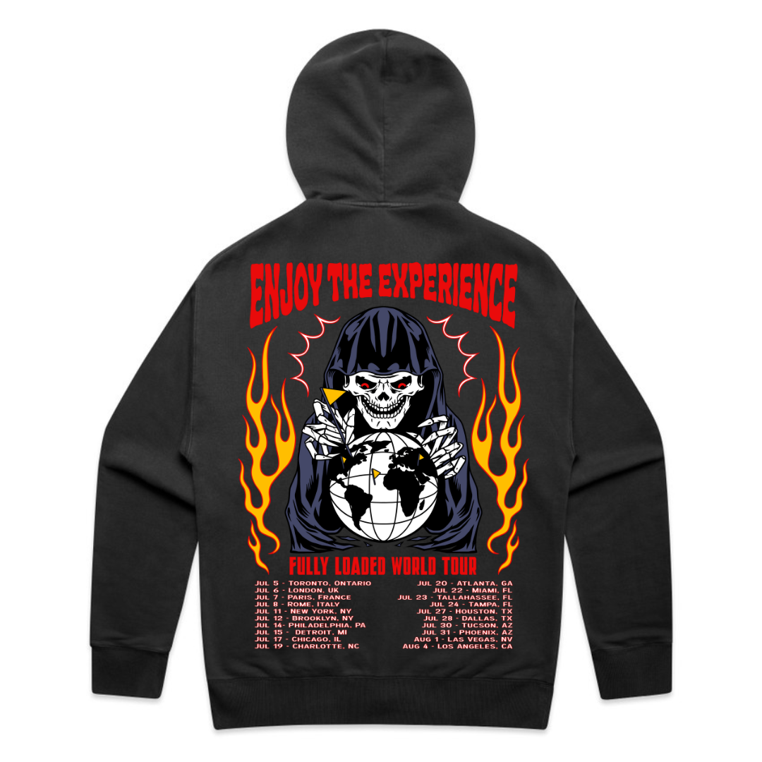 FL World Tour Zip-Up Hoodie (Faded Black)